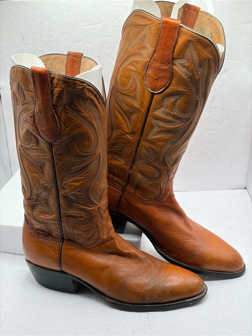 Vintage Crown Boot Company Men’s 12D Brown Leather Cowboy Western Boots 103